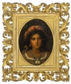 Corrodi, Arnoldo: Portrait of a Young Italian Woman Wearing a Headscarf