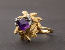 Floral amethyst ring, Circa 1970.