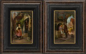 Pairs depicting small-town idylls, Germany, 19th century