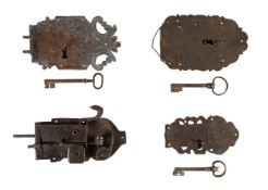 Four box locks, 18th century