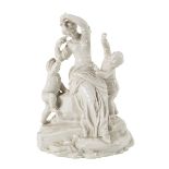 Frau, zwei Kinder neckend, Nymphenburg, 20. Jh.
