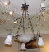 French Ceiling lamp, France, around 1920