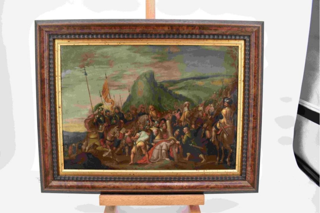 Francken, Frans II. (Attrib.) od. Cornelis de Baiilleur: Christus fällt unter dem Kreuz - Bild 4 aus 4