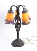 Fünfflammige Tischleuchte, Verreries Schneider, Epinay-sur-Seine - um 1925/30