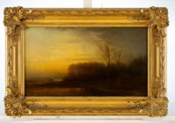 Langenschwarz, Wilhelm von (Attrib.): Landscape with Deer at Dawn