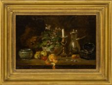 Bonvin, François: Still Life with Fruit and Antiques