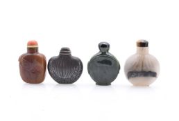 Four snuff bottles, China, 19th/20th century