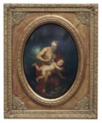 Andries Cornelis Lens, Chronos beschneidet Amor die Flügel. Wohl um 1800.
