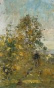 Rudolf Höckner, Spätsommertag mit Wanderer. Wohl 1920er/1930er Jahre.