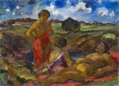 Erich Fraaß "Drei Frauen am See". Um 1919.