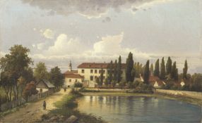 Johann Anton Castell, Bayerische oder Österreichische Landschaft. 1830er oder 1840er Jahre.
