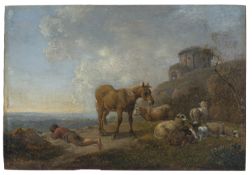 Johann Christian Klengel "Ruhender Hirte mit Pferd". 1770er Jahre.