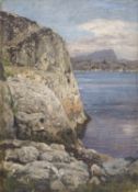 Adelsteen Normann, Felsige Küste in Norwegen. spätes 19. Jh.