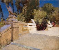 Erich Kips (zugeschr.), Parkanlage mit Treppe (Villa d'Este, Tivoli?). Späte 1890er Jahre.