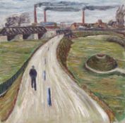 Walter Determann, Industrielandschaft in Thüringen (?). 1916.