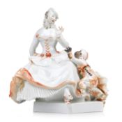 Dame mit Mohrenknabe. Paul Scheurich für Meissen. Entwurf 1919. Ausformungszeitraum ...