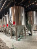 B Cast 60 bbl insulated glycol jacket 304SS fermentation tank, model BC-BFT 60BBBL, 14.9 jacket pres
