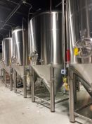 B Cast 60 bbl insulated glycol jacket 304SS fermentation tank, model BC-BFT 60BBBL, 14.9 jacket pres