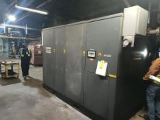 Atlas Copco GA200 air compressor 200hp Approx 11 ft L x 7 ft W x 8 ft H, run hours: 63,898,