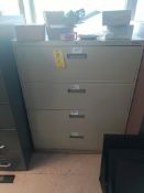 Lot of 4 filing cabinets with contents
