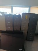 Lot of 4 filing cabinets with contents