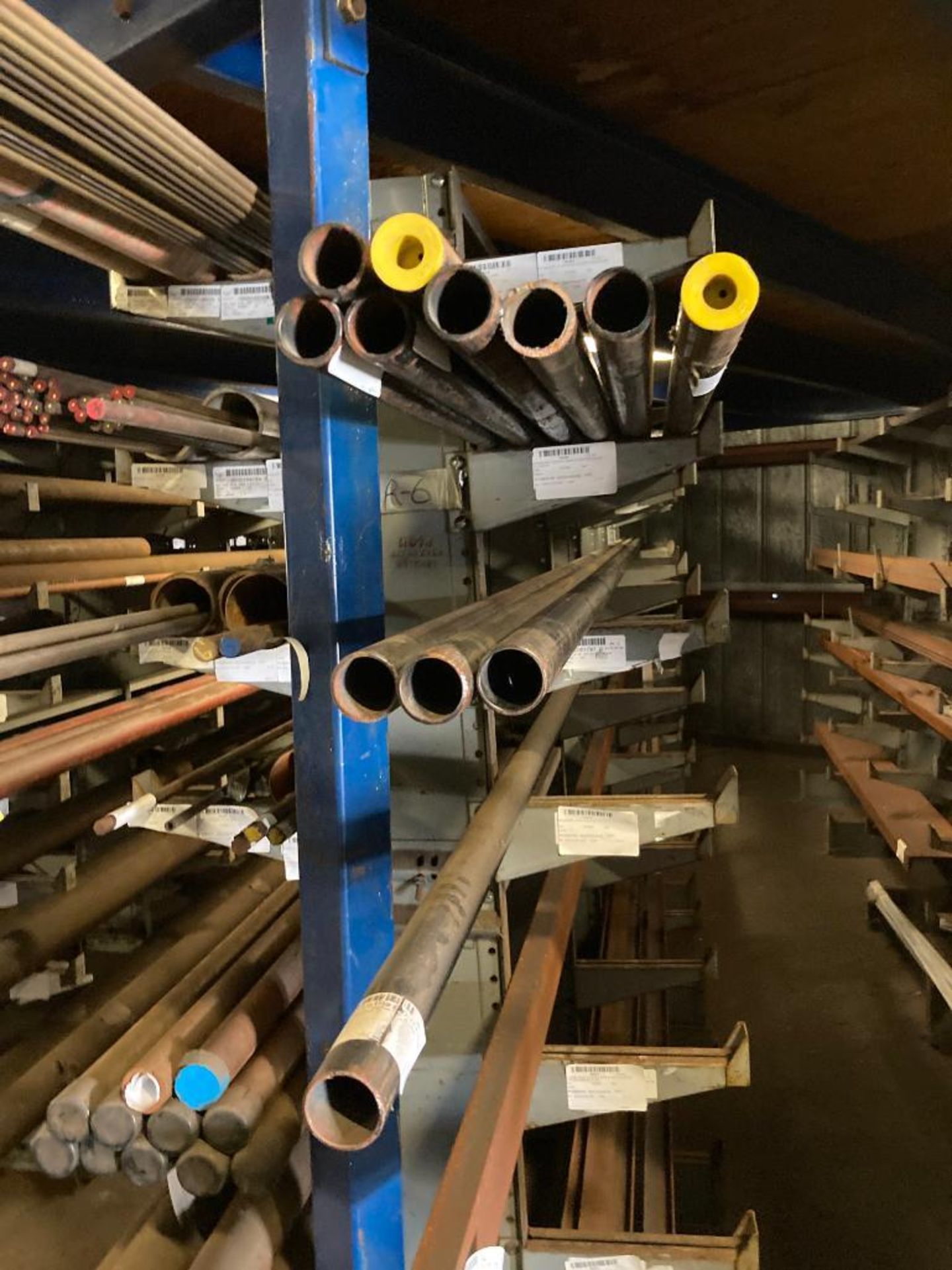 Pipeing Rack LOT OF pipe rack 18 ft w x 80 in hgt include contents, Randon piping ...