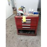 Tool box with misc hand tools and parts