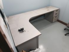 Room and contents L shape desk with office chair