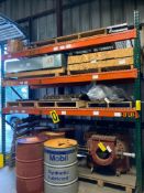 LOT OF pallet rack includes contents not includes tagged items 18 ft w x 2 ft d x 7 ft hgt, boiler s