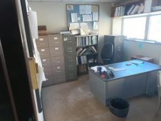 Room and contents with desk and 4 filling cabinets table and chairs
