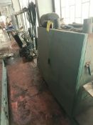Metal cabinet with misc bolts pipes and parts