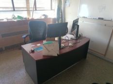 Room and contents desk approximately 6ft office chair