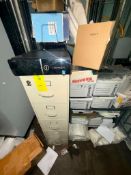 File cabinet table and rolling plastic cart
