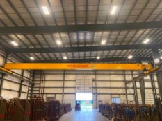 Kone overhead crane with wireless remote, 3300 kg capacity, approx 60 ft span