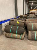 LOT OF approx 53 rollers radon length belt, 3/4 in & 5/8 in thk, radon width 41-3/8