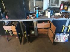 Cabinet, Fridge & Microwave w/ Misc Contents
