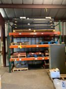 LOT OF pallet rack includes contents, wear block, mesh screw tray, misc CLICK HERE FOR EXHIBIT LISTI