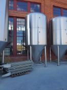 BrewPro Polished stainless steel jacketed fermentation tank, 90 BBL, approx 7.5' diameter x 18' 9" T