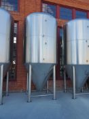 BrewPro Polished stainless steel jacketed fermentation tank, 90 BBL, approx 7.5' diameter x 18' 9" T