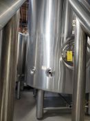 American Beer Equipment Polished stainless steel jacketed Brite tank, 30 BBL, approx 6' diameter x 1