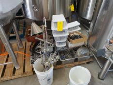 Pallet of stainles steel piping, Tri-Clamps, fittings and hose for brew house, Loading/Rigging Fee: