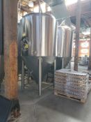 American Beer Equipment Polished stainless steel jacketed fermentation tank, 30 BBL, approx 6' diame