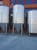 BrewPro Polished stainless steel jacketed fermentation tank, 90 BBL, approx 7.5' diameter x 18' 9" T