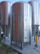 BrewPro Polished stainless steel jacketed water storage tank, 120 BBL, approx 7.5' in diameter and 1