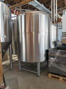 American Beer Equipment Polished stainless steel jacketed brite tank, 30 BBL, approx 6' diameter x 1
