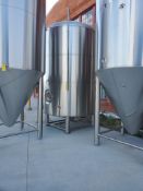 BrewPro Polished Stainless Steel Jacketed Fermentation Tank, 90 BBL, approx 7.5' diameter x 18' 9" T