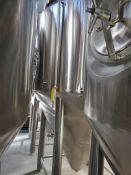 American Beer Equipment Polished stainless steel jacketed fermentation tank, 30 BBL, approx 6' diame