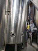 American Beer Equipment Polished stainless steel jacketed Brite tank, 30 BBL, approx 6' diameter x 1
