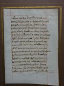 Pergamentblatt, gerahmt