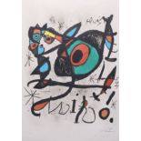 Joan MIRÓ (1893 - 1983). Exhibition poster for "Sobreteixims i Escultures". 1972.